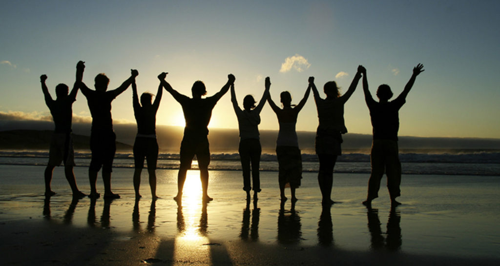 Team on a beach