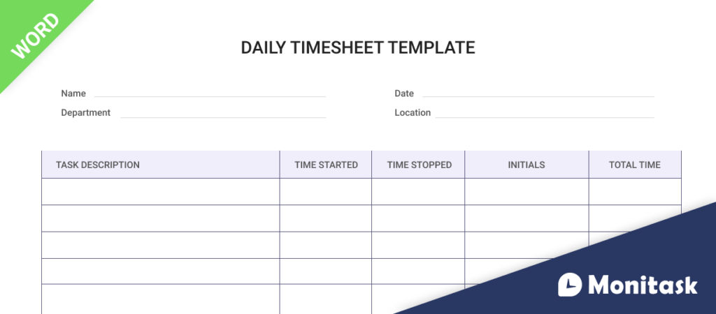 Free Printable Timesheet Templates | Monitask