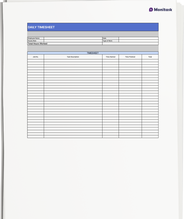 daily timesheet excel template