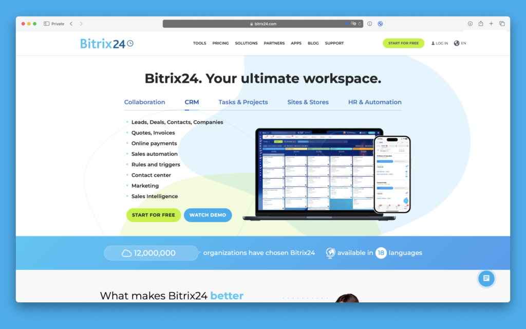 Log in to Bitrix24 on your computer using QR code