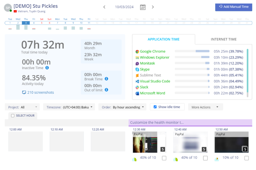 Monitask, time tracking system.