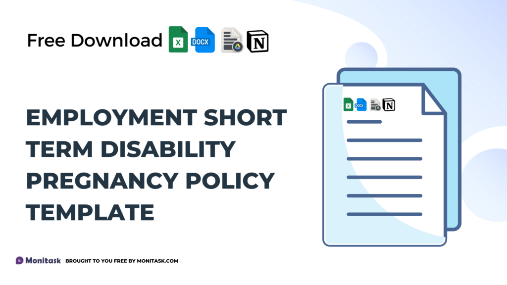 Short-term disability policy template covering pregnancy leave benefits.