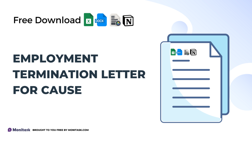 Termination letter template used for dismissing employees for cause.