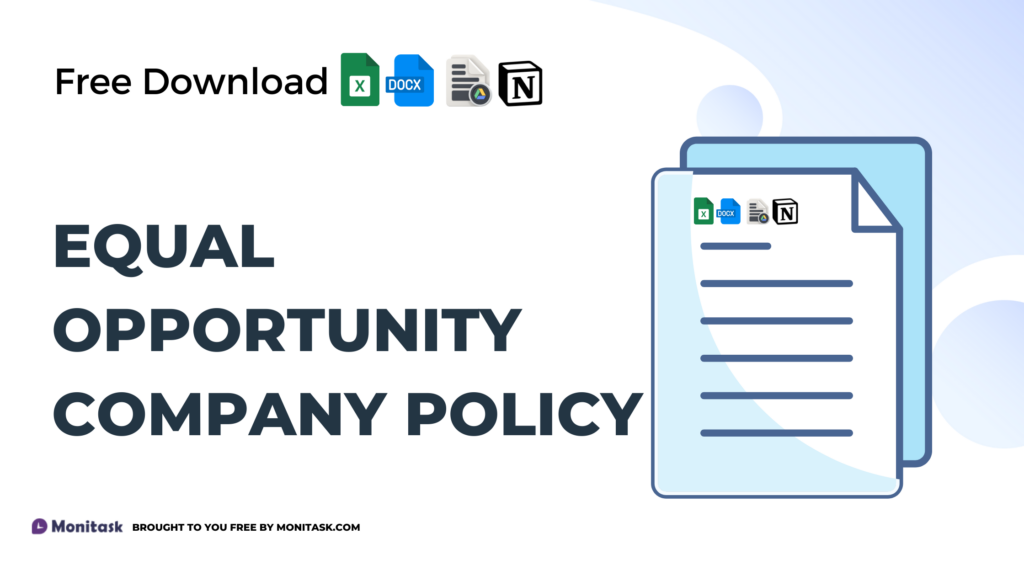 Equal opportunity policy template promoting non-discrimination in hiring and employment.