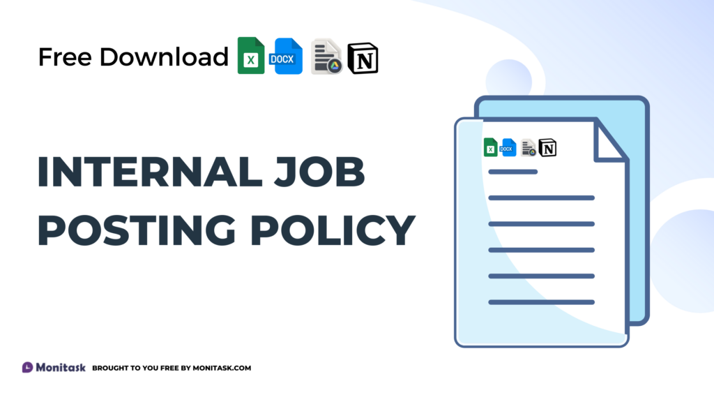 Job posting policy template for internal recruitment and promotion opportunities.