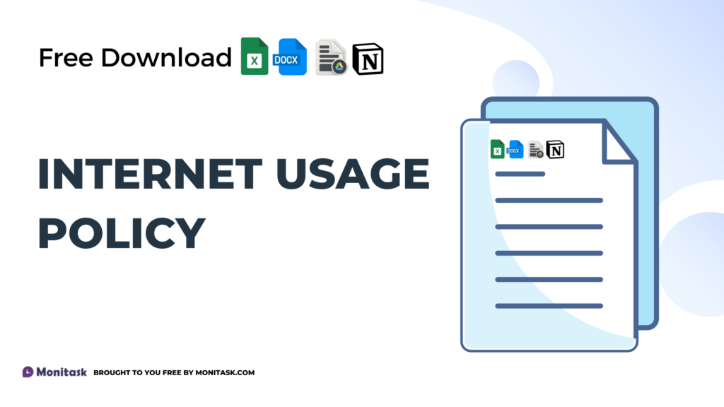 Internet usage policy template outlining acceptable online activities during work hours.