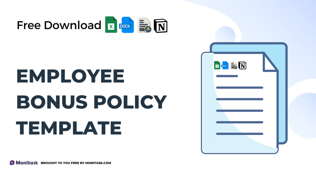 Bonus policy template outlining criteria for employee incentives.