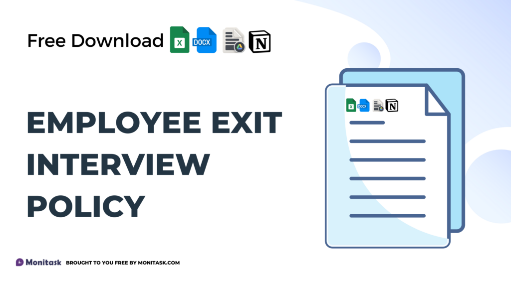 Exit interview policy template for feedback collection during employee departures.