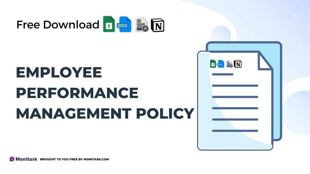 Performance management policy template focused on employee productivity and evaluations.