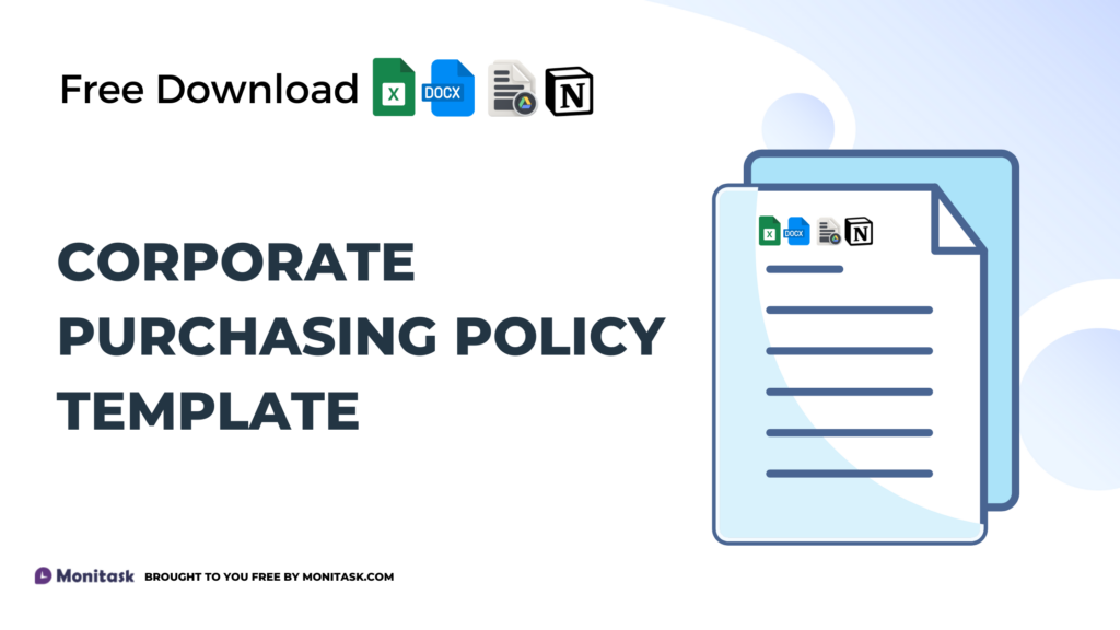 Image representing a corporate purchasing policy template for procurement processes.