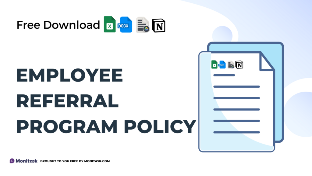 Referral program policy template encouraging employees to recommend candidates for jobs.