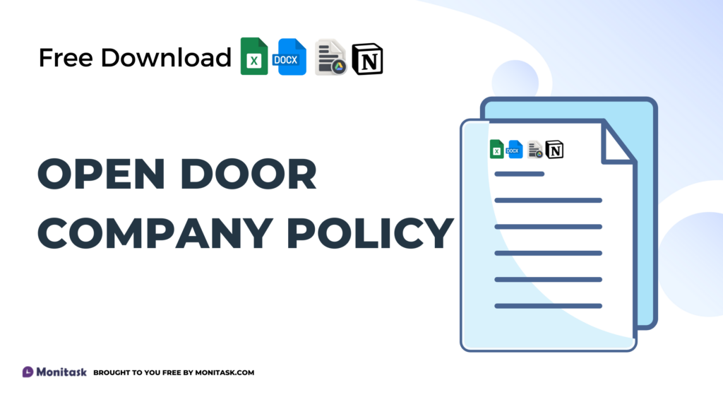 Open door policy template encouraging communication between employees and management.